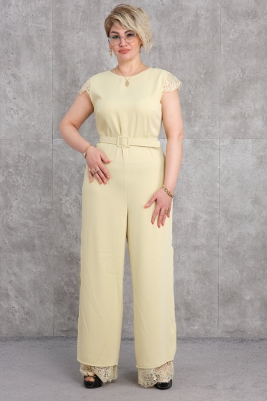  This product is a stylish yellow dress specially designed for plus-size women. The dress is made of 100% polyester fabric, making it both lightweight and durable. The dress is available in sizes 40, 42, and 44.