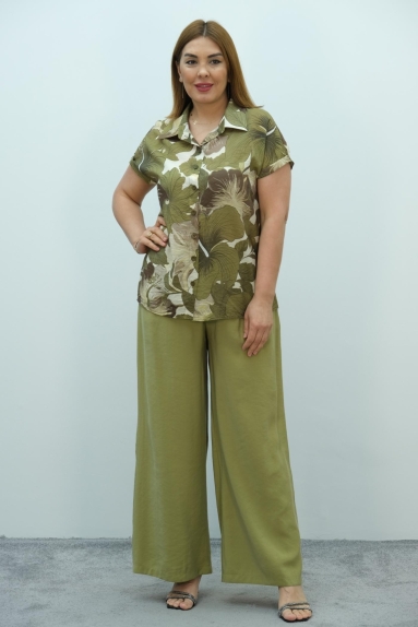 wholesaleWomen Clothes Plus Size Blouse and Pants Set