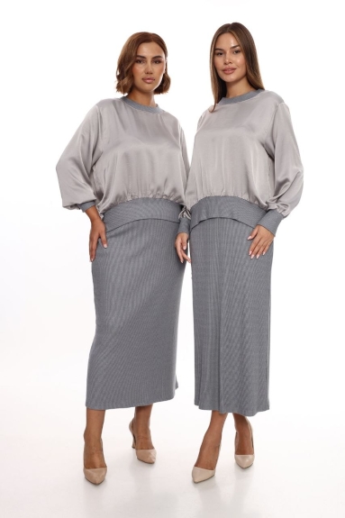 wholesaleWomen Clothes Plus Size Blouse and Skirt Set