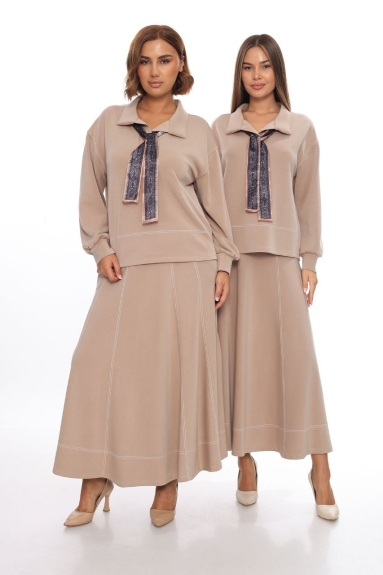 wholesaleWomen Clothes Plus Size Blouse and Skirt Set